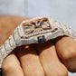 VVS Moissanite Studded Cartier Rose Gold Plated Diamond Watch customdiamjewel