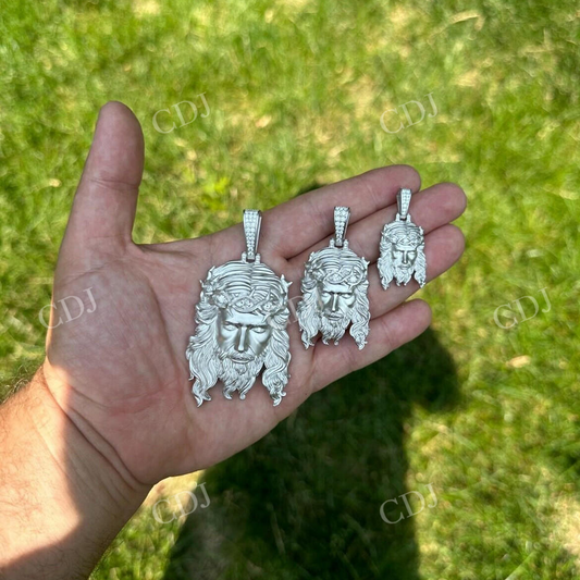 Jesus Piece Iced Diamond Pendant For Men  customdiamjewel   