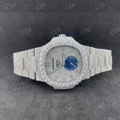 Moissanite Diamond Watch Iced Out Quartz Watches For Men Stainless Steel Watch 2023 Exquisite Watch