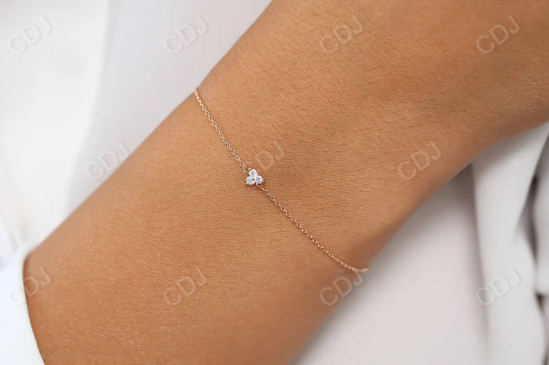 0.09CTW Moissanite Round Diamond Bracelet  customdiamjewel   