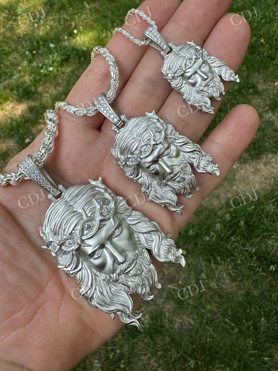 Jesus Piece Iced Diamond Pendant For Men  customdiamjewel   