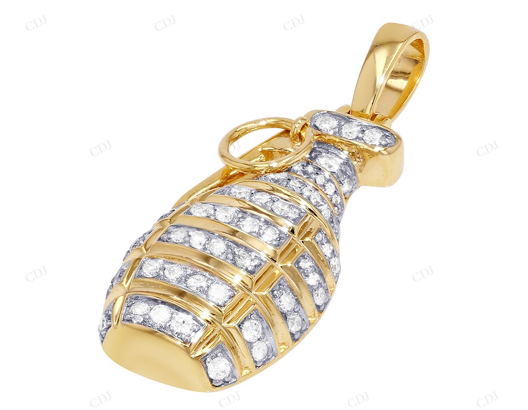 Custom S925 Silver Moissanite Grenade Pendant CustomDiamJewel
