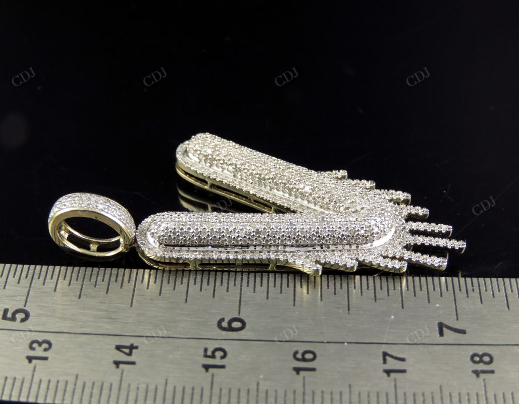 14K Solid Gold Diamond Letter 'V' Drip Initial Custom Pendant CustomDiamJewel