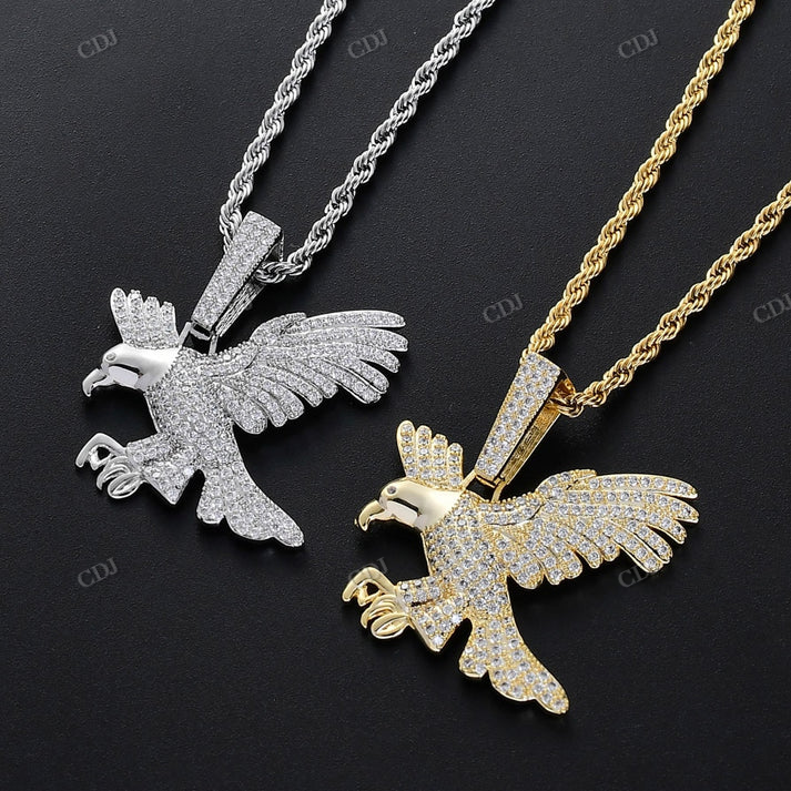Moissanite Diamond Sparkle Eagle Pendant hip hop jewelry CustomDiamJewel