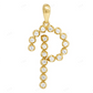 1" 0.25 CTW 10K Gold Natural Diamond Initial "P" Pendant CustomDiamJewel