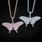 Best 925 Sterling Silver Fully Iced Butterfly Pendant hip hop jewelry CustomDiamJewel