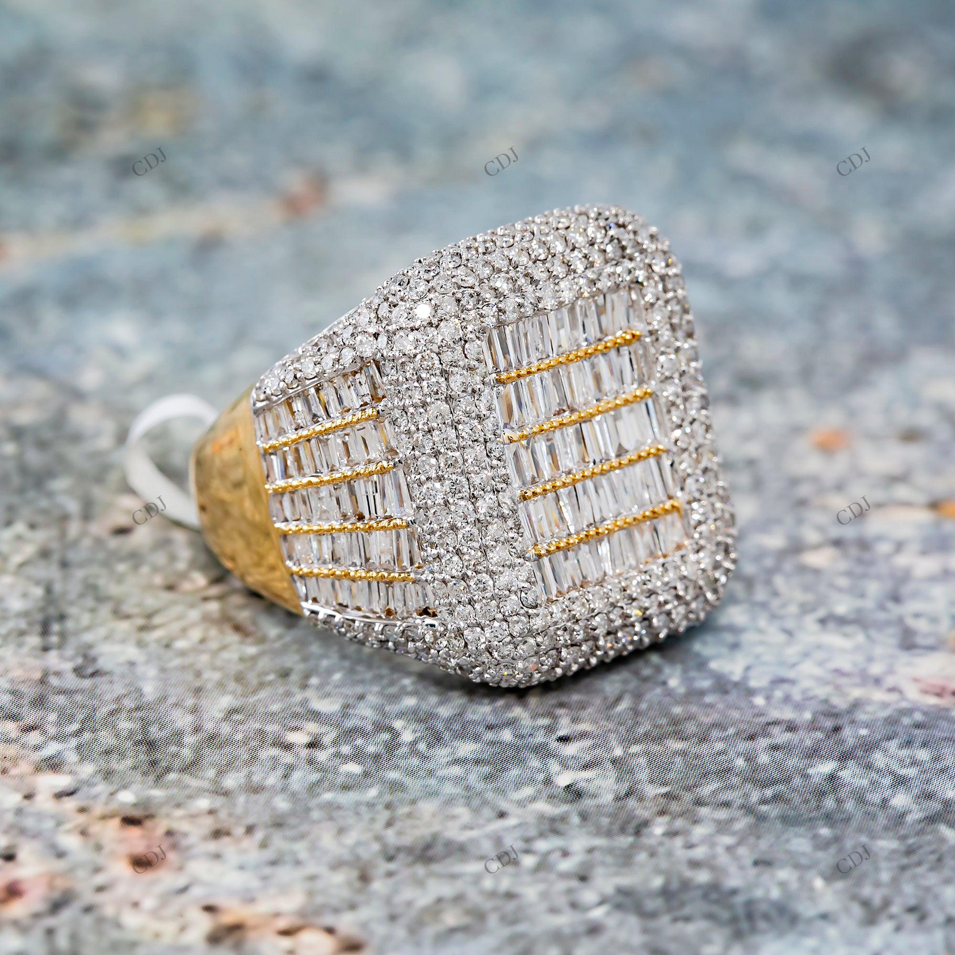 14K Square Baguette Cluster Moissanite Ring hip hop jewelry customdiamjewel