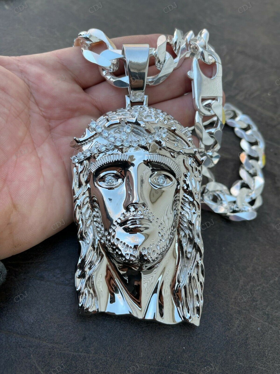 Moissanite Gold Plated Hip Hop Jesus Pendant hip hop jewelry CustomDiamJewel