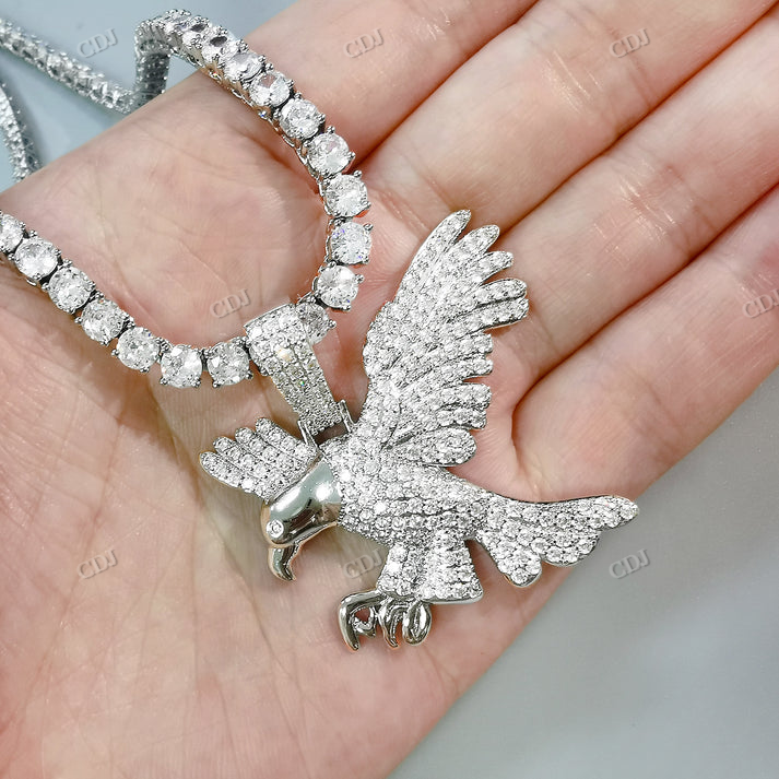Moissanite Diamond Sparkle Eagle Pendant hip hop jewelry CustomDiamJewel