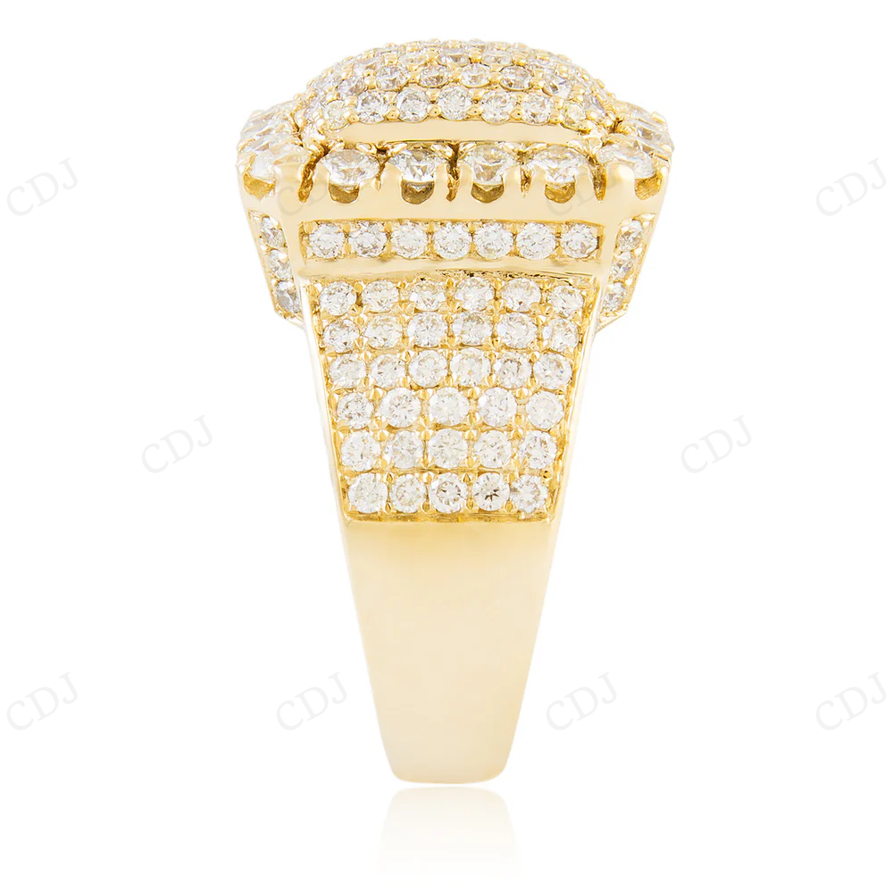 14K Yellow Gold Real Diamond Hip Hop Ring For Men hip hop jewelry CustomDiamJewel
