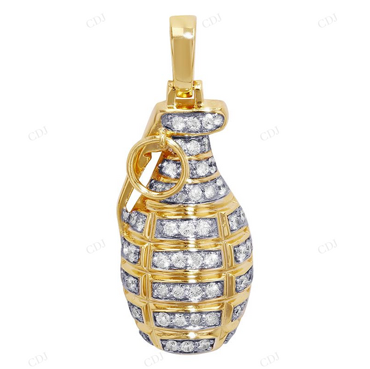 Custom S925 Silver Moissanite Grenade Pendant CustomDiamJewel