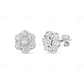 0.70 CT White Gold Bezel Set Flower Stud Earrings Stud earrings CustomDiamJewel