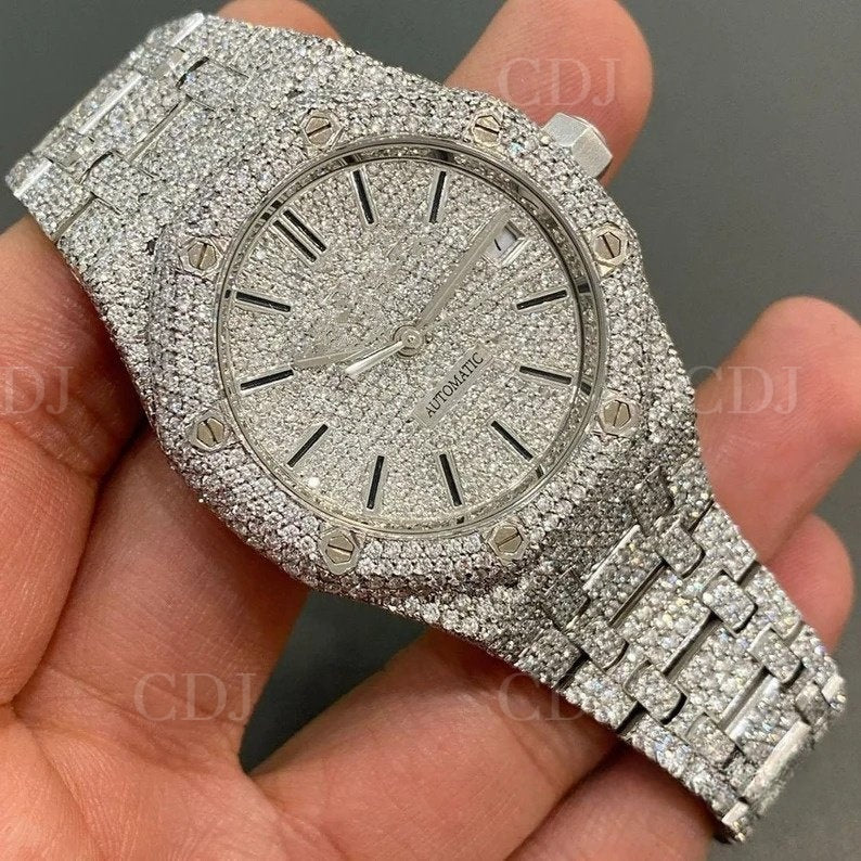 VVS Moissanite Buss Down Handmade Custom AP Watch customdiamjewel