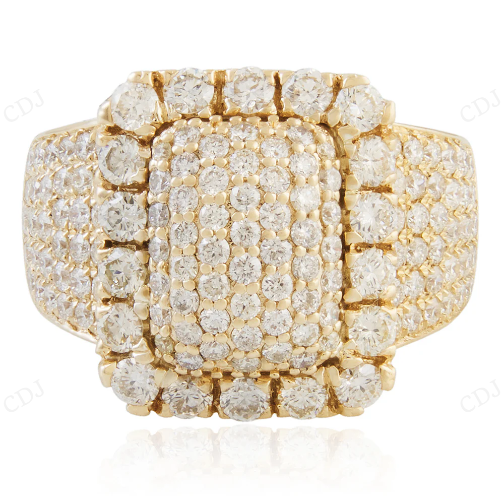 14K Yellow Gold Real Diamond Hip Hop Ring For Men hip hop jewelry CustomDiamJewel