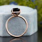 Black Cushion Four-Prong Moissanite Ring customdiamjewel