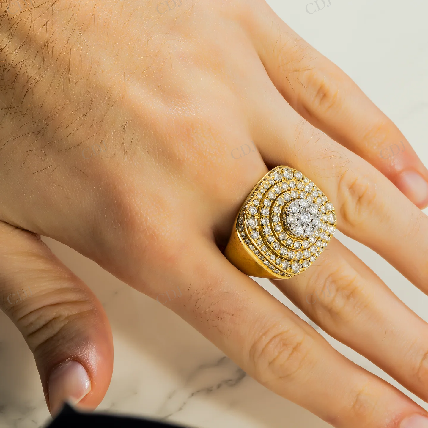 Tapered Shank Moissanite 925 Silver Unisex Ring Hip Hop Ring customdiamjewel