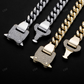 12mm Cuban Chain With diamonds Spring Clasp hip hop jewelry CustomDiamJewel