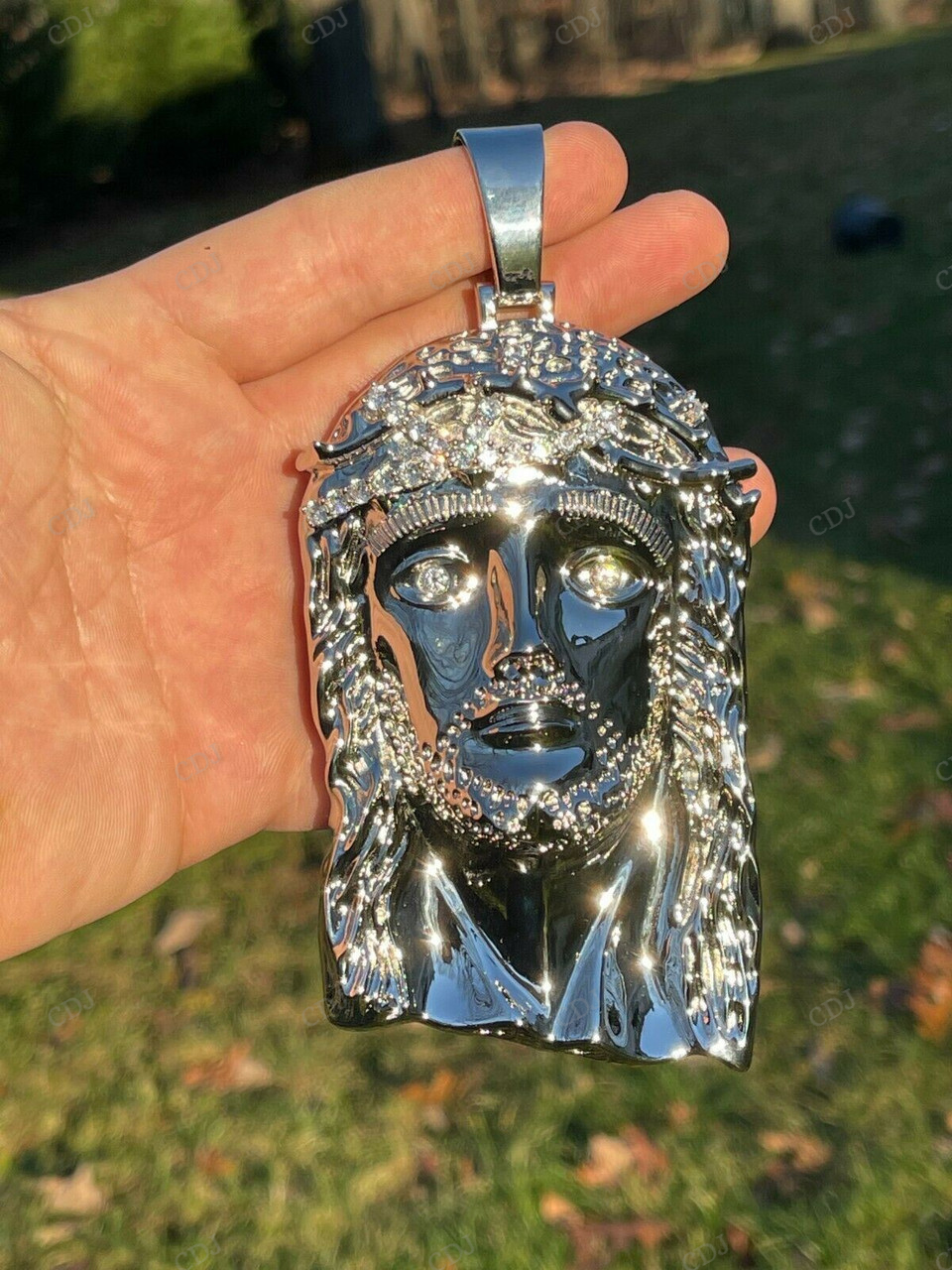 Moissanite Gold Plated Hip Hop Jesus Pendant hip hop jewelry CustomDiamJewel