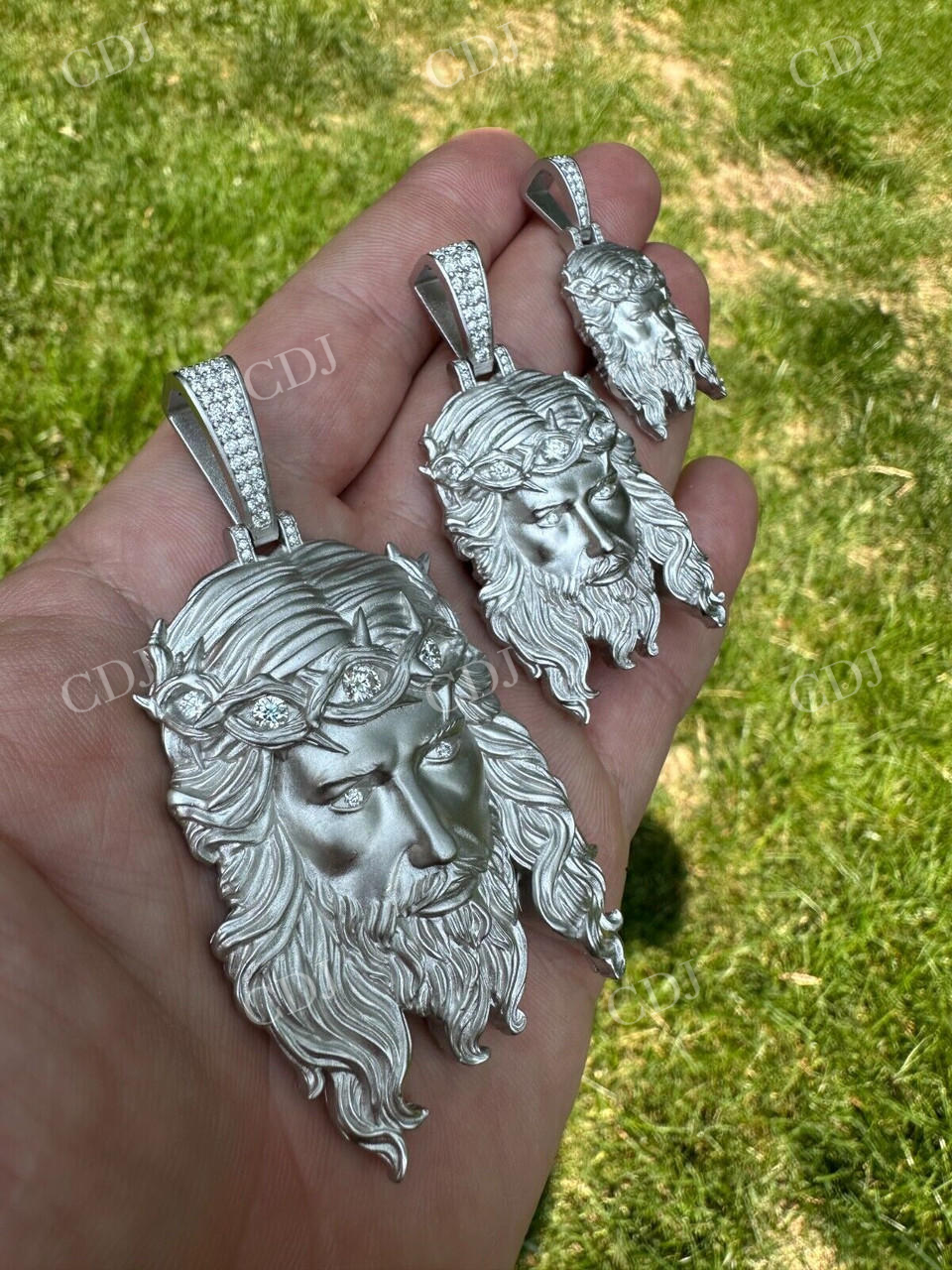 Jesus Piece Iced Diamond Pendant For Men  customdiamjewel   
