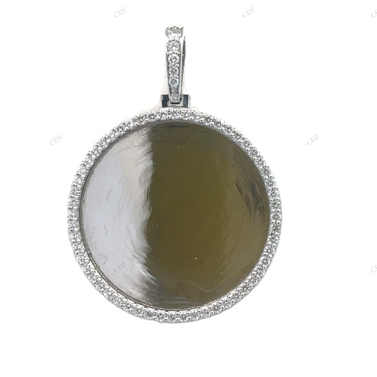 38MM Silver Moissanite Memory Pendant hip hop jewelry CustomDiamJewel