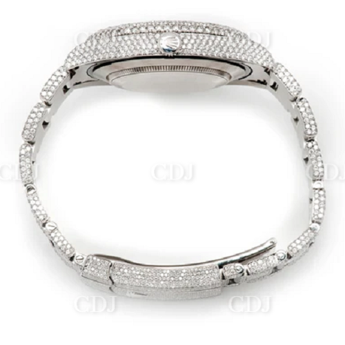 Luxury Style Customized Red Dial Moissanite Watch customdiamjewel