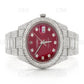 Luxury Style Customized Red Dial Moissanite Watch customdiamjewel