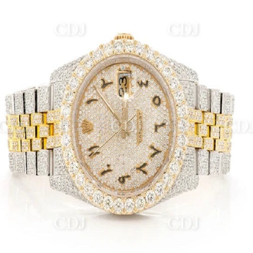 Rolex Full Diamond For Men Arabic Dial Timepiece customdiamjewel