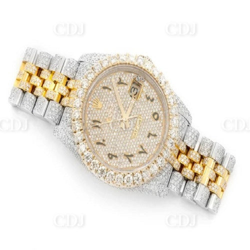 Rolex Full Diamond For Men Arabic Dial Timepiece customdiamjewel