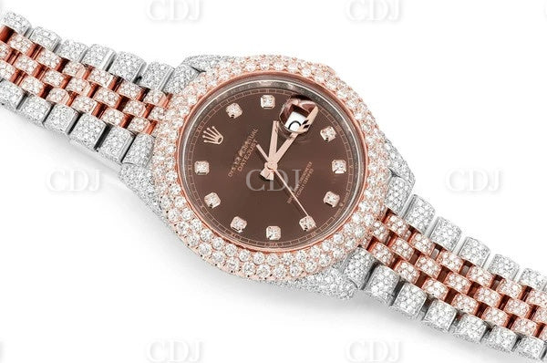 Solid Gold Plated Moissanite His and Hers Rolex Watch customdiamjewel