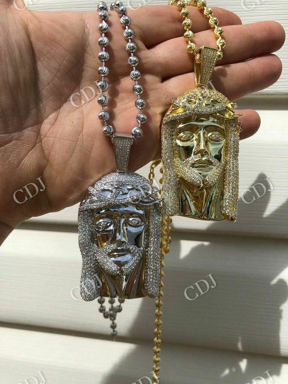 Hip Hop Moissanite Jesus Piece Pendant  customdiamjewel   