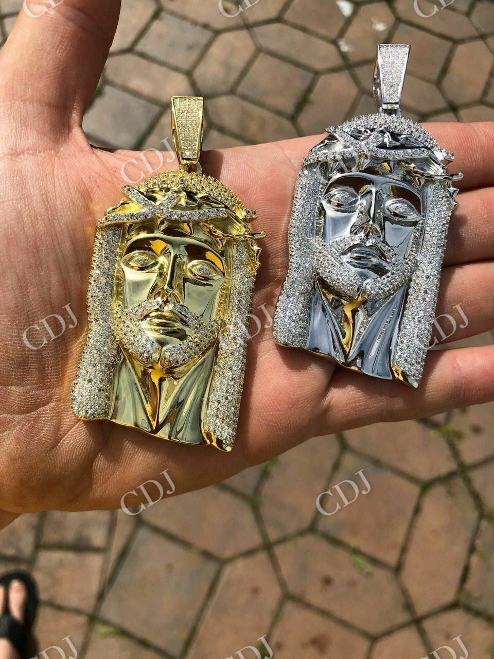 Hip Hop Moissanite Jesus Piece Pendant  customdiamjewel   