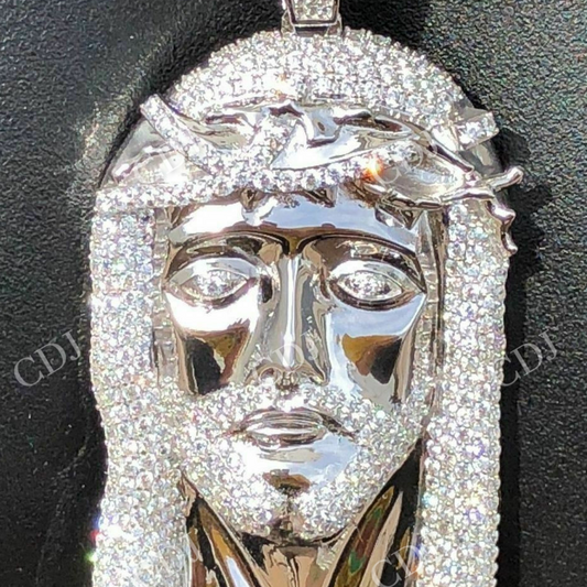 Hip Hop Moissanite Jesus Piece Pendant  customdiamjewel   