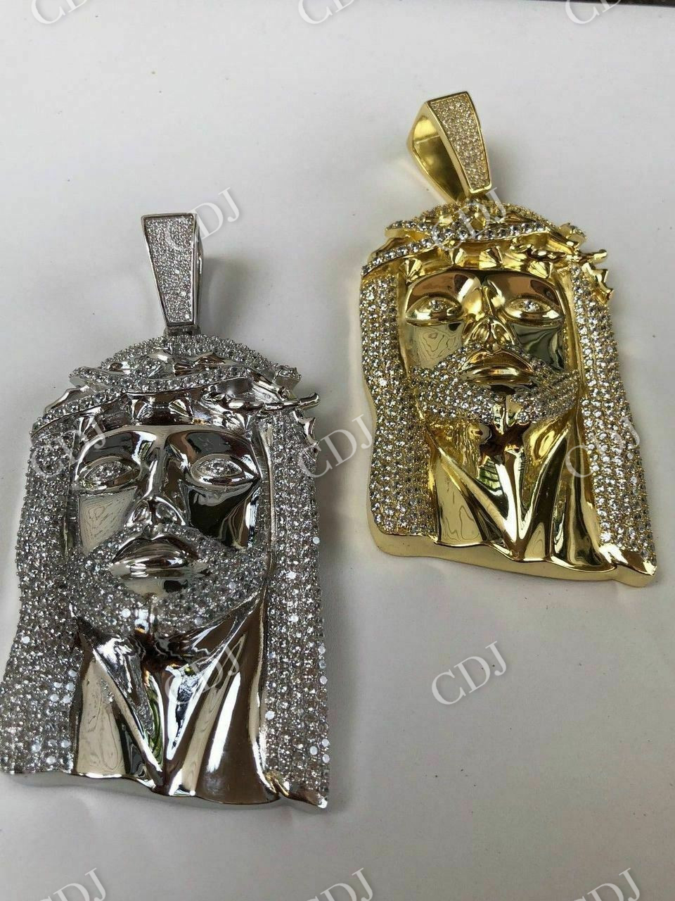 Hip Hop Moissanite Jesus Piece Pendant  customdiamjewel   