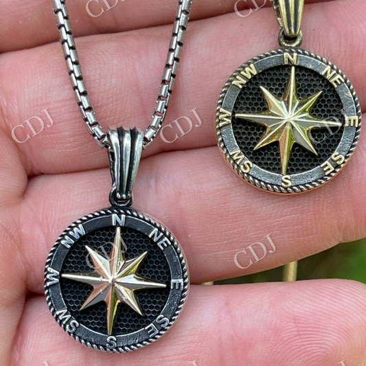 Hip Hop Navigation Star Compass Pendant  customdiamjewel   