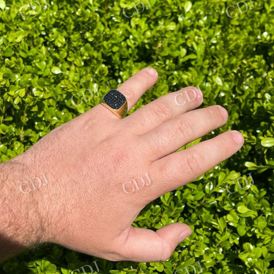 18K Yellow  Gold Hip Hop Ring  customdiamjewel   