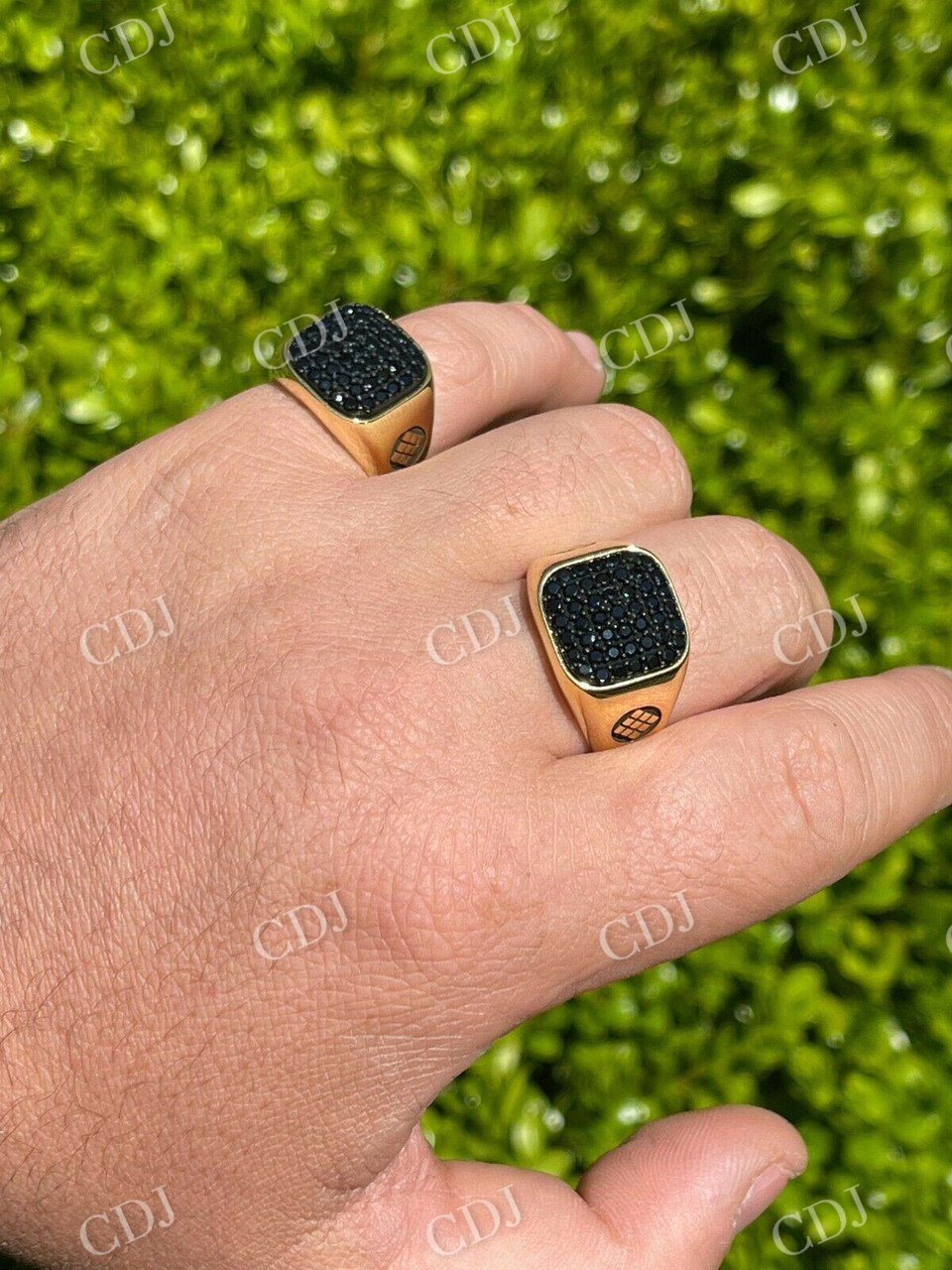 18K Yellow  Gold Hip Hop Ring  customdiamjewel   