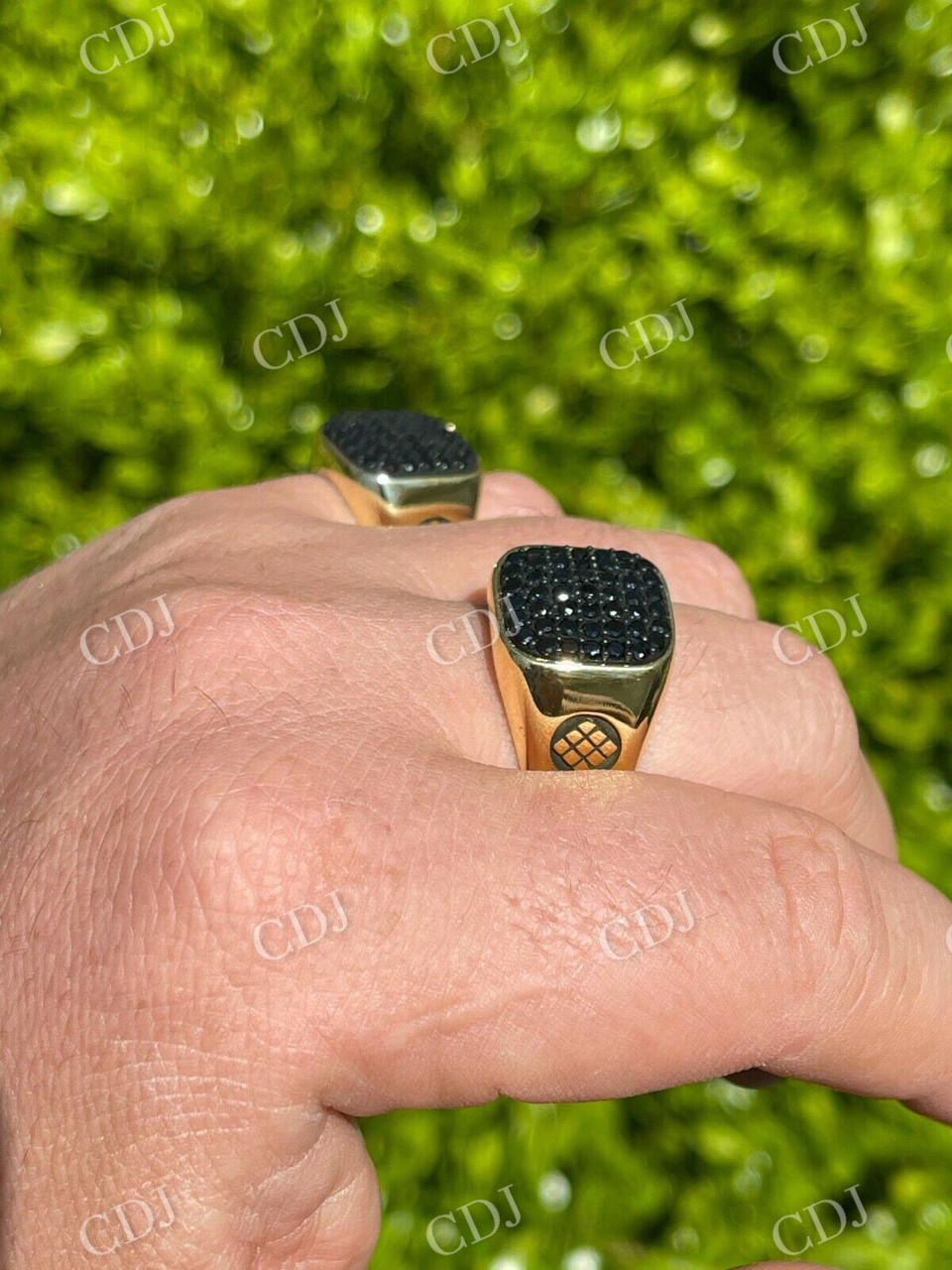 18K Yellow  Gold Hip Hop Ring  customdiamjewel   