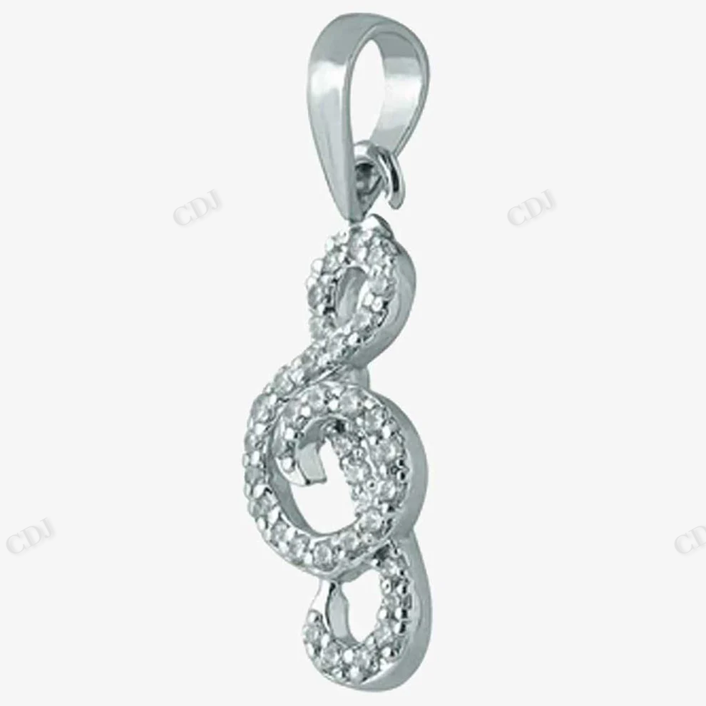 Sterling Silver Music Sign Moissanite Pendant hip hop jewelry CustomDiamJewel