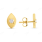 Solid Yellow Gold Diamond Evil Eye Earrings Stud earrings CustomDiamJewel
