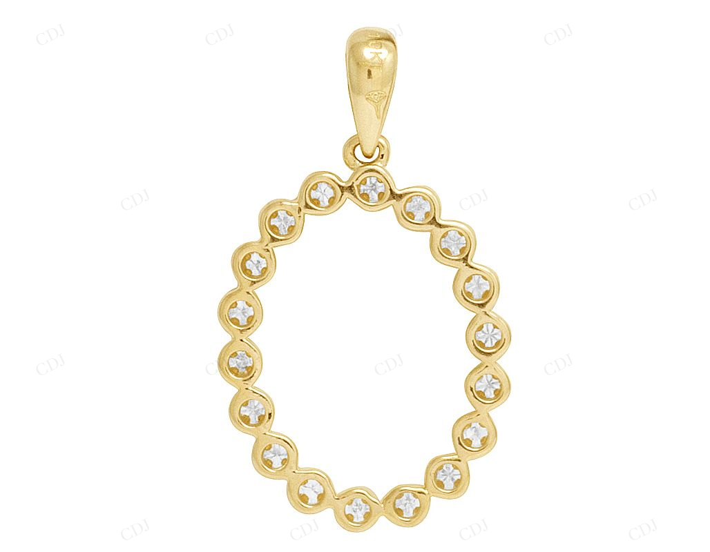 1" 0.25 CTW 10K Gold Natural Diamond Initial O Letter Pendant CustomDiamJewel
