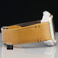 Cartier Small Diamond Leather Belt Watch Colorless Moissanite Studded Watches Yellow Gold Plated Swiss Watch