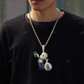 Multi Tone Cartoon Doller Sparkle Bag Pendant hip hop jewelry CustomDiamJewel