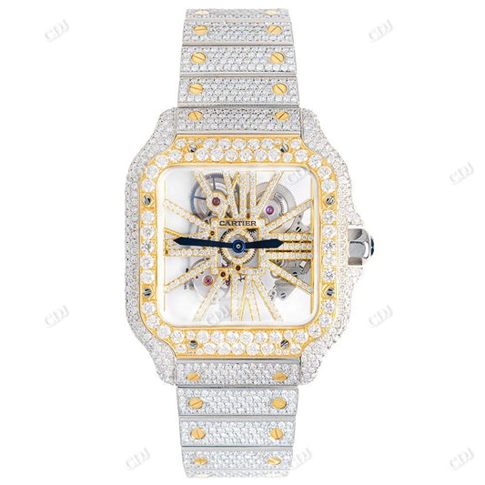 Cartier Skeleton Iced Out Hip Hop Watch customdiamjewel