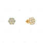 Yellow Gold Plated Moissanite Diamond Floral design Earrings hip hop jewelry CustomDiamJewel