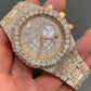 Luxury VVS Moissanite Iced Out Hip Hop Bust Down Stainless Steel Wrist Watch