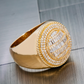 Oval Baguette Moissanite Iced Out Gold Plated Ring hip hop jewelry customdiamjewel
