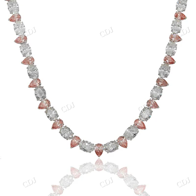 Lab Grown Diamond 14K Gold Tennis Necklace hip hop jewelry CustomDiamJewel