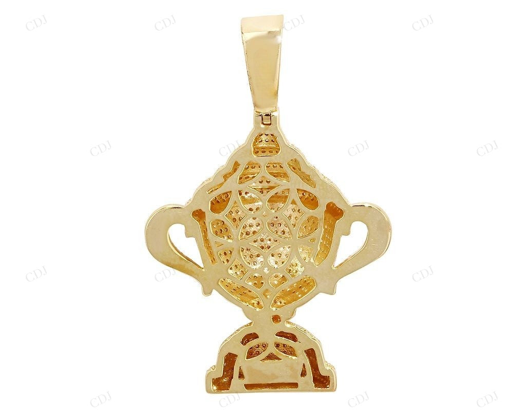1.6 Inch Unique Sterling Silver Moissanite Trophy Pendant CustomDiamJewel