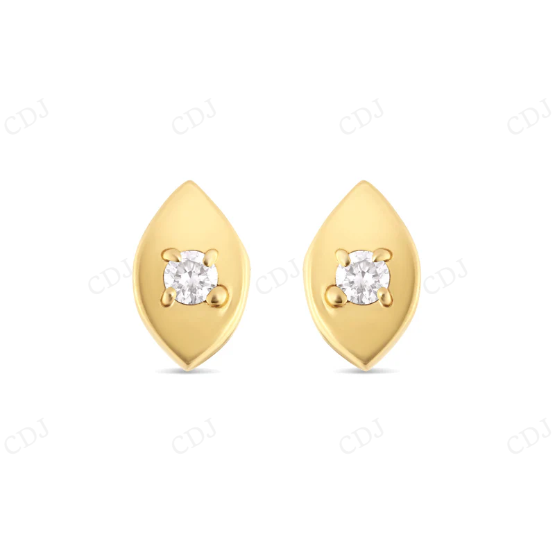 Solid Yellow Gold Diamond Evil Eye Earrings Stud earrings CustomDiamJewel