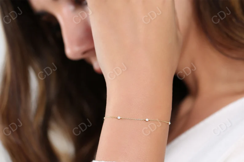 0.20CTW Moissanite Solitaire Bracelet  customdiamjewel   